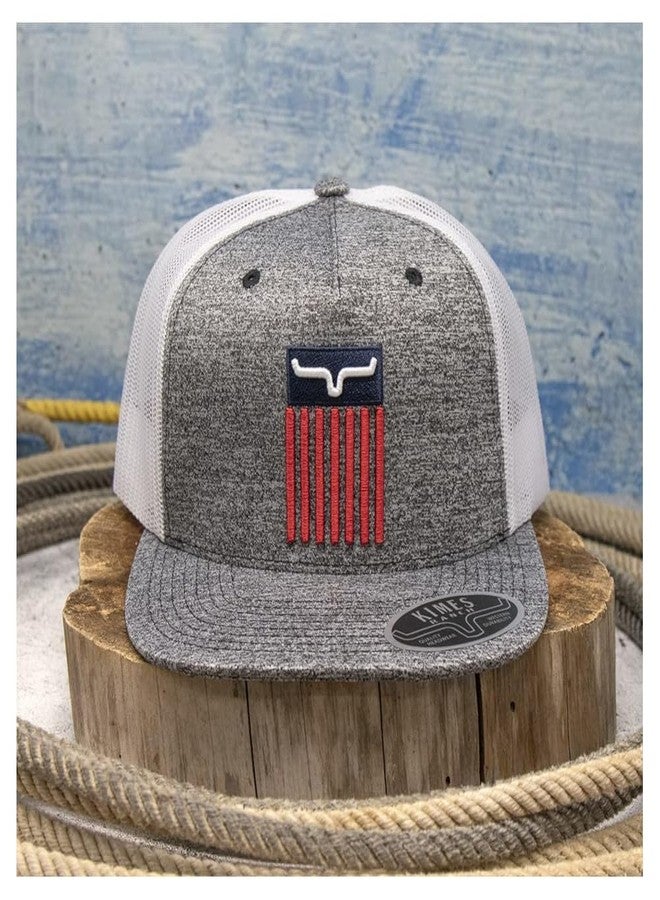 Kimes Ranch Cody Adjustable Snapback Trucker Cap Grey/Navy - Image 3